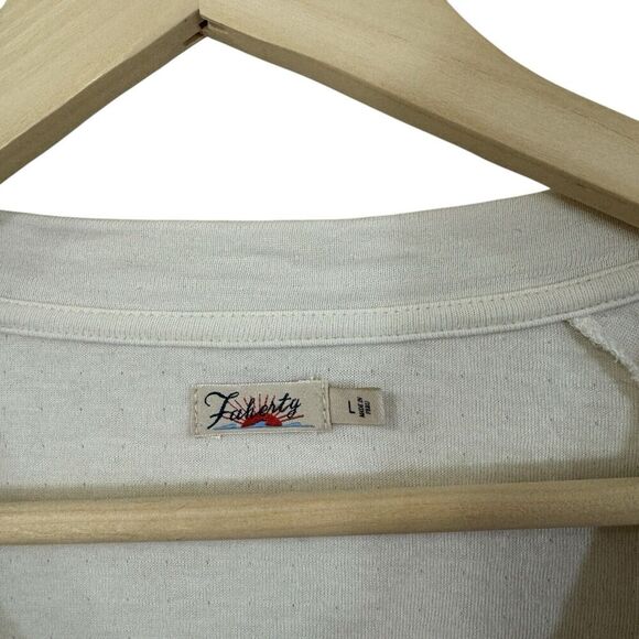 Faherty Large Cloud Cotton Henley Top Partial Button Long Sleeve Womens - Picture 4 of 15